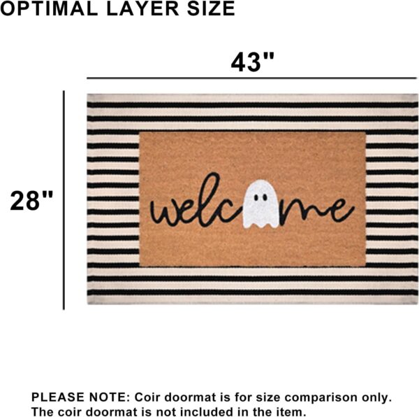 Black and White Striped Rugs, 28x43 Inches Outdoor Front Porch Doormat Cotton