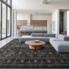 Area Rug Non Slip Machine Washable Ultra Soft Living Room/Bedroom/Kitchen/Outdoor/Classroom Black Grey,