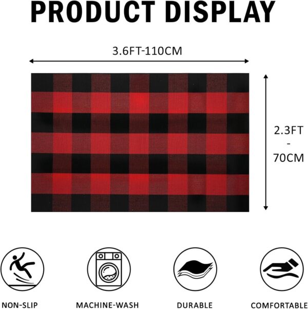 Buffalo Plaid Outdoor Rug 27.5" x 43" Red and Black Checkered Area