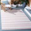 SAFAVIEH Washable Rug Outdoor Courtyard Collection - 4' x 5'7", Ivory &