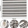 Black and White Outdoor Rug 3'x 5' Front Porch Rug Cotton Hand-Woven