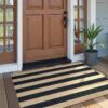 Lahome Striped Easy Jute Outdoor Patio Rug, 3x5 Washable Rugs for Entryway
