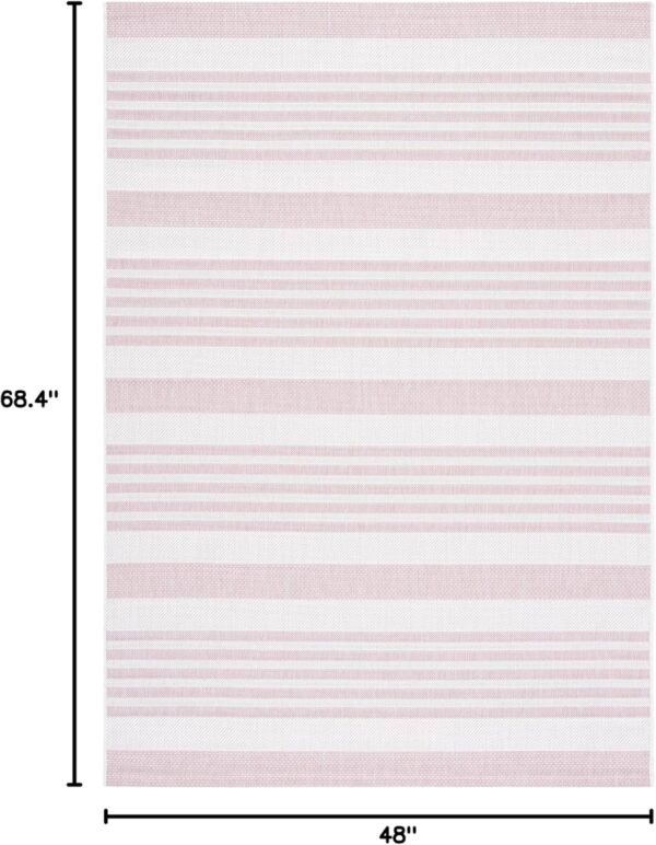 SAFAVIEH Washable Rug Outdoor Courtyard Collection - 4' x 5'7", Ivory &