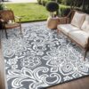 Findosom Waterproof Outdoor Rug 5' x 8' - Reversible Mandala Outdoor Plastic