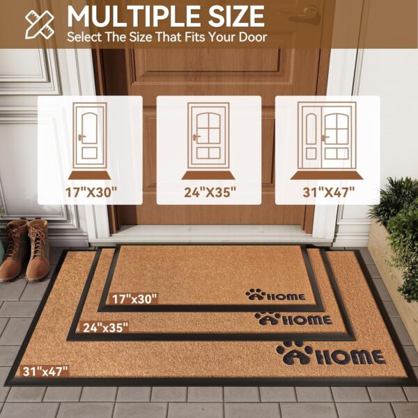 Dirt Trapping Outdoor Welcome Mats, 17x30 Durable Non-Slip Door Mat Outside Entrance,
