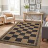 Vasofe 3x5 Plaid Rug, Jute Rugs, Washable Outdoor Indoor Checkered Carpets, Entryway