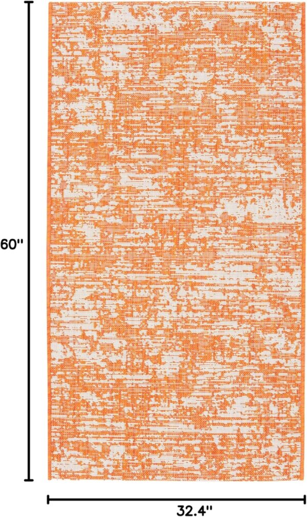 SAFAVIEH Washable Rug Outdoor Courtyard Collection - 2'7" x 5', Orange &