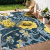 GENIMO Indoor Outdoor Area Rug 8' X 10' Waterproof, Washable Patio Rug