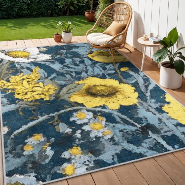 GENIMO Indoor Outdoor Area Rug 8' X 10' Waterproof, Washable Patio Rug