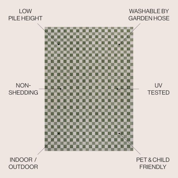 JONATHAN Y Cottage Checkerboard Indoor Outdoor Area Rug 4X6 Green/Cream, Aimee Traditional