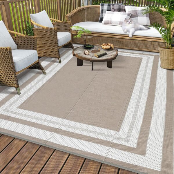 GAOMON Outdoor Rug 8x10 Area Rugs for Patio Waterproof Plastic Straw Rug