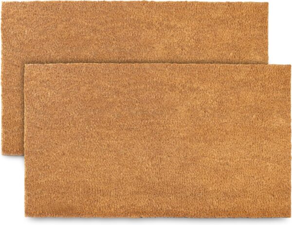 MAINEVENT Plain Coir Doormat Bulk 30x17 Inch, 2 Pack Door Mat Coir