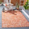 SAFAVIEH Washable Rug Outdoor Courtyard Collection - 2'7" x 5', Orange &