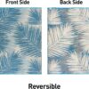 Rugshop Tropical Floral Reversible Crease-Free Waterproof Premium Recycled Plastic Outdoor Rugs for